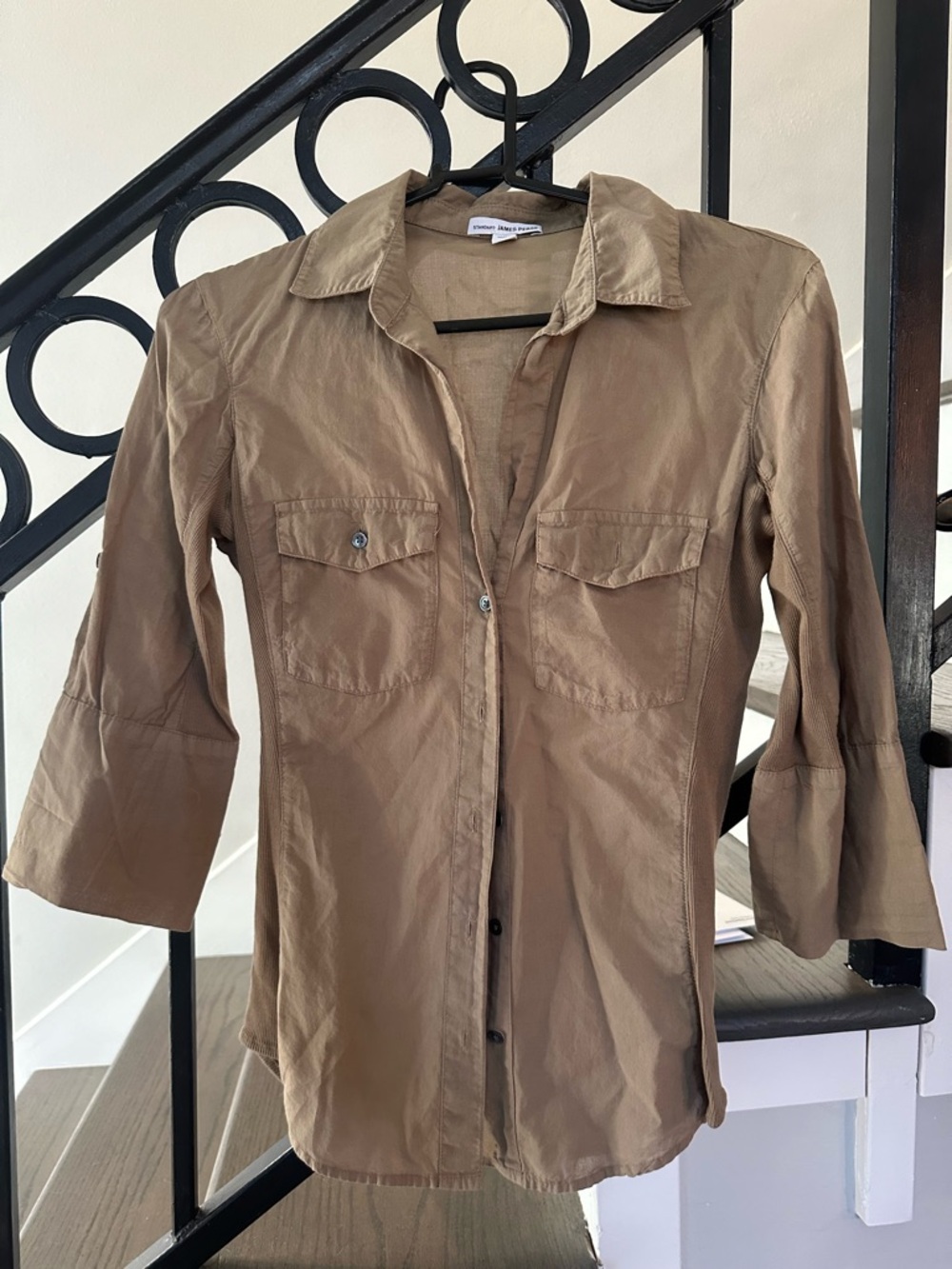 James Perse Tan Button-Up Shirt